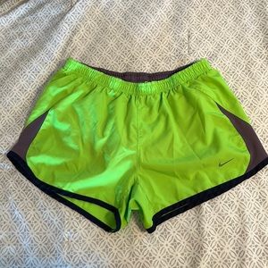 Nike DRI-FIT Neon Green Athletic Workout Running Shorts Women's Small